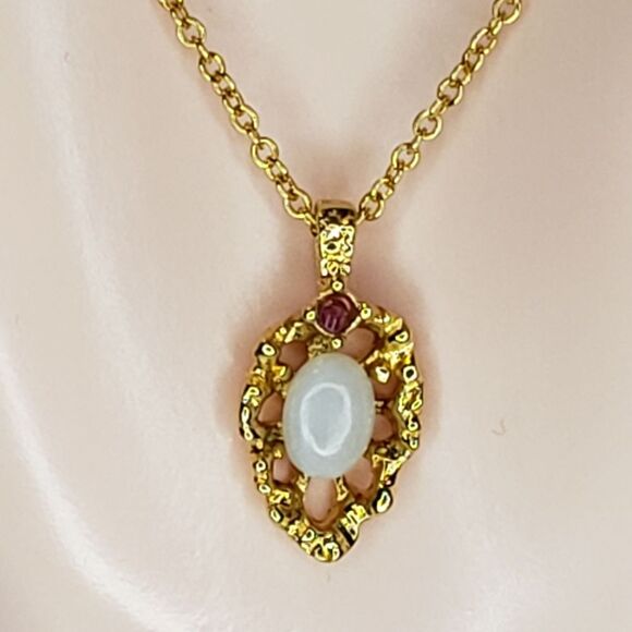 Van Doran Ruby and Opal Necklace - Picture 1 of 8